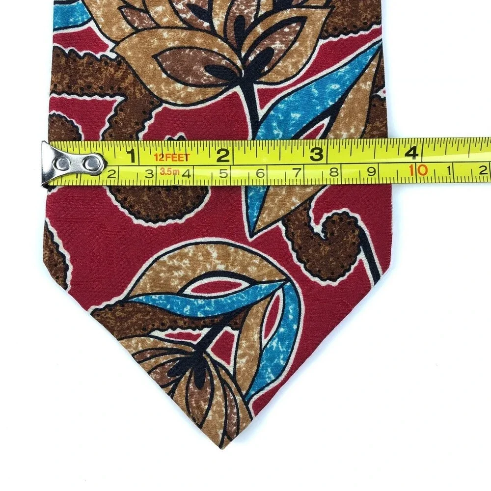 Mario Valentino Men's 100% Silk Multi-Color Floral Flower Elegant Necktie Tie